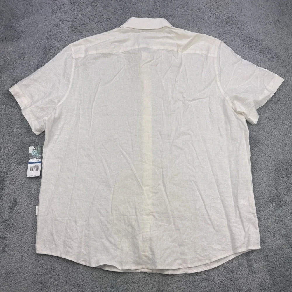 Cubavera Linen Shirt Men XL White Short Sleeve Button Front NWT - Picture 4 of 8